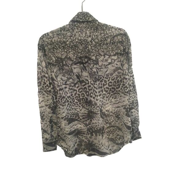 Equipment Femme Silk Button Down Blouse womens S snake Print animal Silver grey - Picture 10 of 15